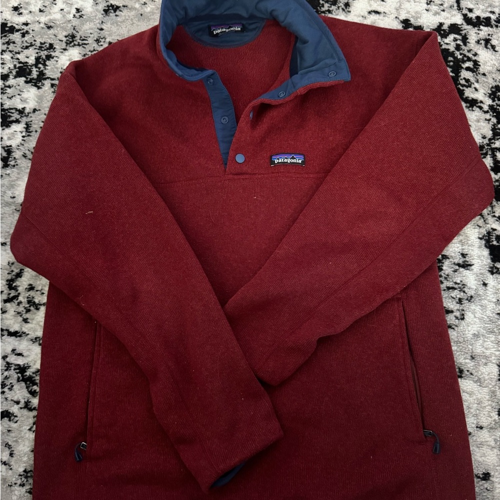 Patagonia Burgundy Fleece with Navy Accents